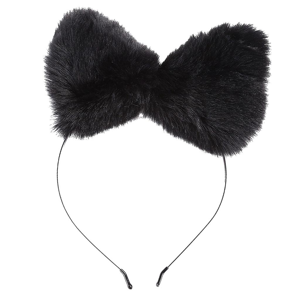 Cat Ears Hairband Hair Clip Accessories Plush Elastic Party Halloween Cosplay Costume