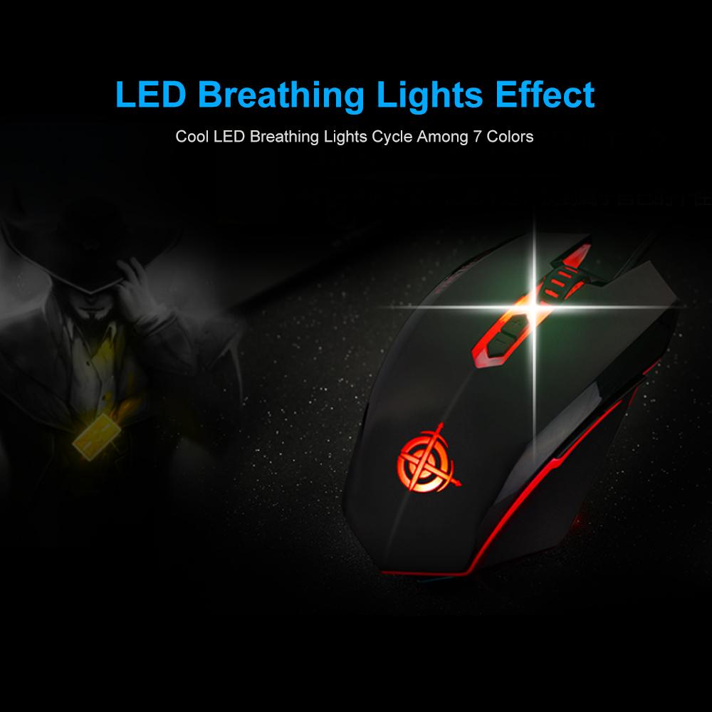  Chuột chơi game có dây USB Đèn LED 2000DPI Có thể điều chỉnh cho máy tính xách tay PC MAGIC-REFINER MG5