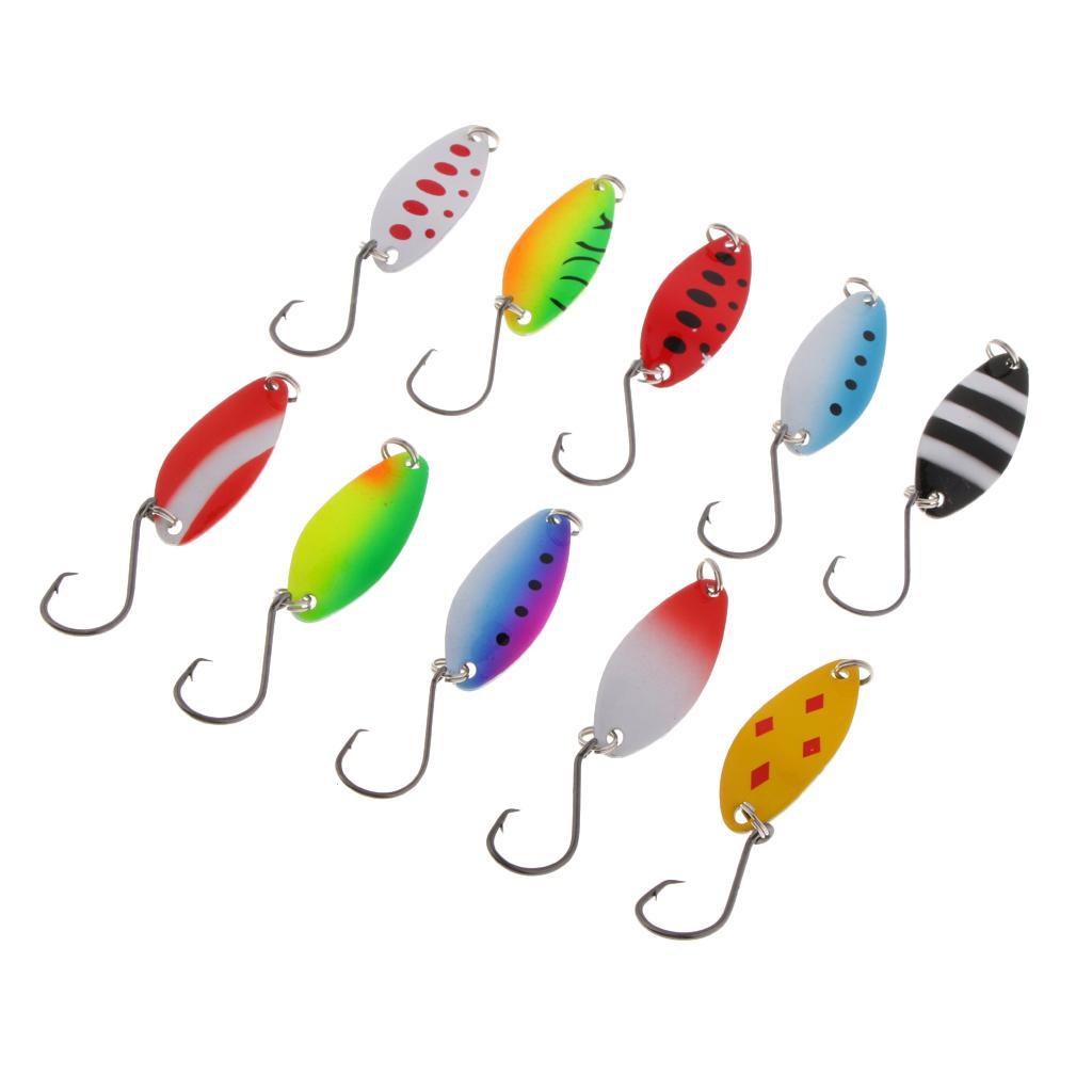 2x10pcs Spinners Spoons Fishing Lures Bass Trout Salmon Baits Jigging Casting