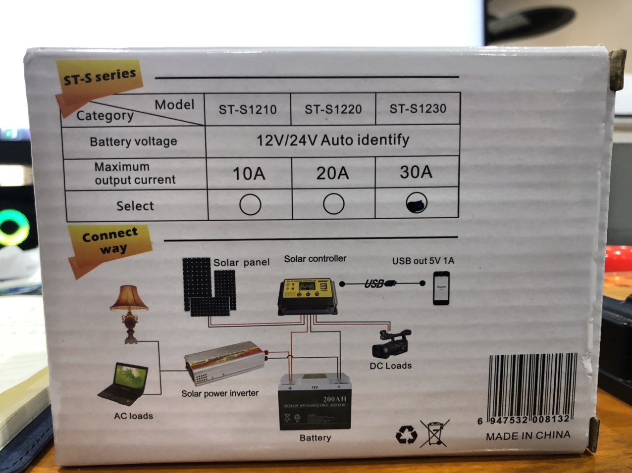 BỘ ĐIỀU KHIỂN SẠC NĂNG LƯỢNG MẶT TRỜI 30A SOLAR CHANGER CONTROLLER SUOER - SNL30