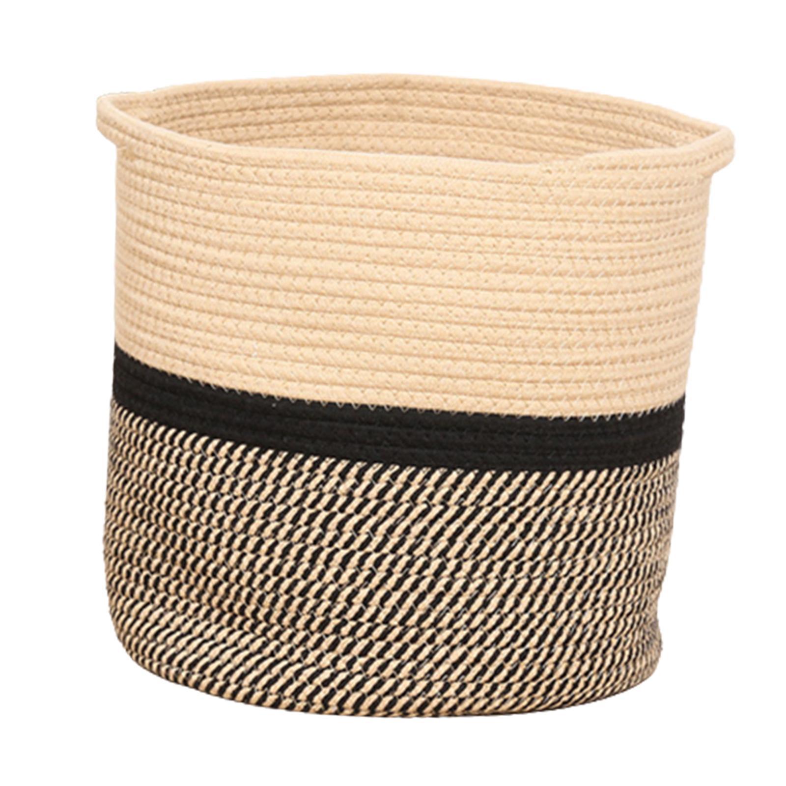 Laundry Hamper, Decorative Organizing Basket, Freestanding Woven Rope Storage Basket for Socks Blanket Toys