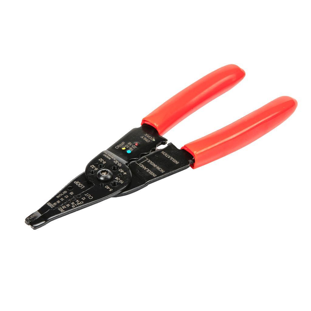 Multi-Tool 7 In 1 Wire Stripper Crimper Cutter Plier High Carbon Steel ,10-22 AWG
