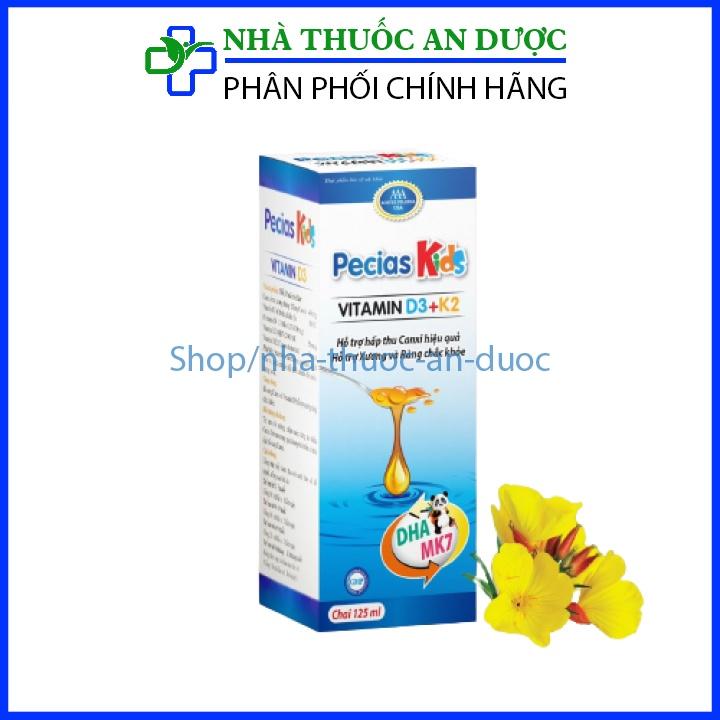 Vitamin D3 Pecias Kids bổ sung Canxi và Vitamin D3, hỗ trợ xương răng chắc khoẻ - 125ml