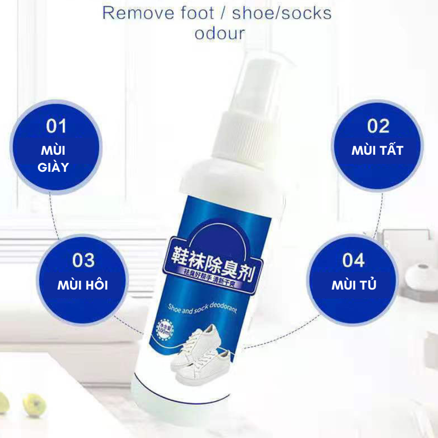 Chai xịt khử mùi giày mini 100ml mang theo đi làm, đi học, đi du lịch, hàng nhiều mẫu, giao ngẫu nhiên