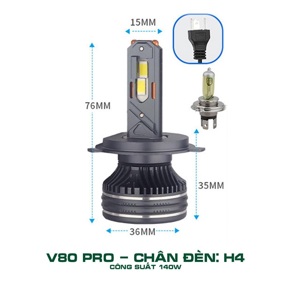 Đèn Led V80 Công nghệ mới 2024 Lõi tản nhiệt đồng kép có nước tản nhiệt Công suất 140W Tuổi thọ 30000h ánh sáng trắng 6K