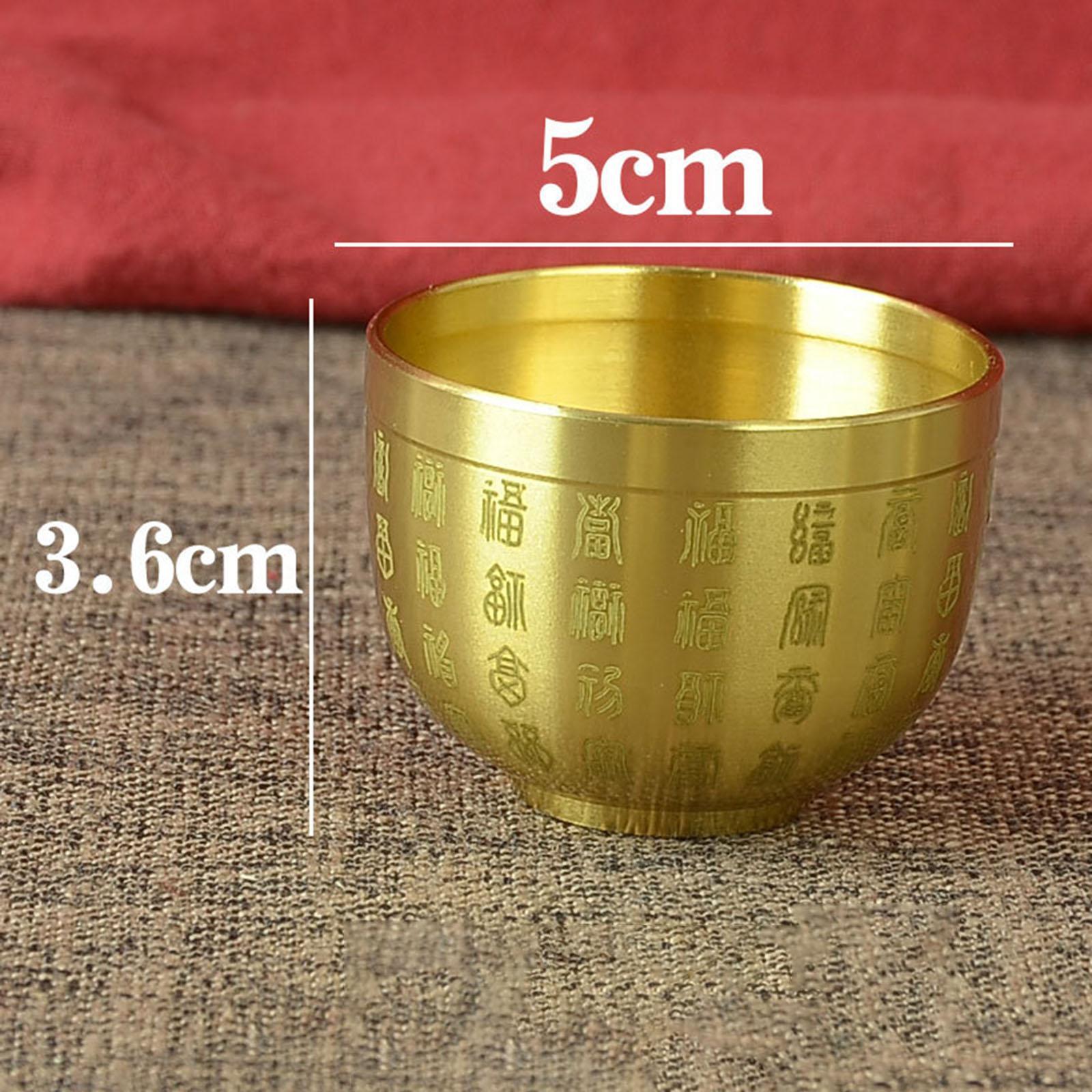 Brass Feng Shui Bowl Chinese Character Chinese Traditional Folk for Wealth