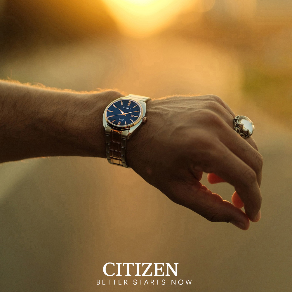 Đồng Hồ Nam Citizen Dây Thép Không Gỉ BI5104-57L - Mặt Xanh