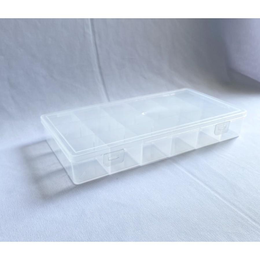 Hộp nhựa 18 ngăn có nắp trong suốt Cỡ trung 10.5 x 21 Ngăn có thể tháo rời Hộp nhựa đựng phụ kiện nhiều ngăn