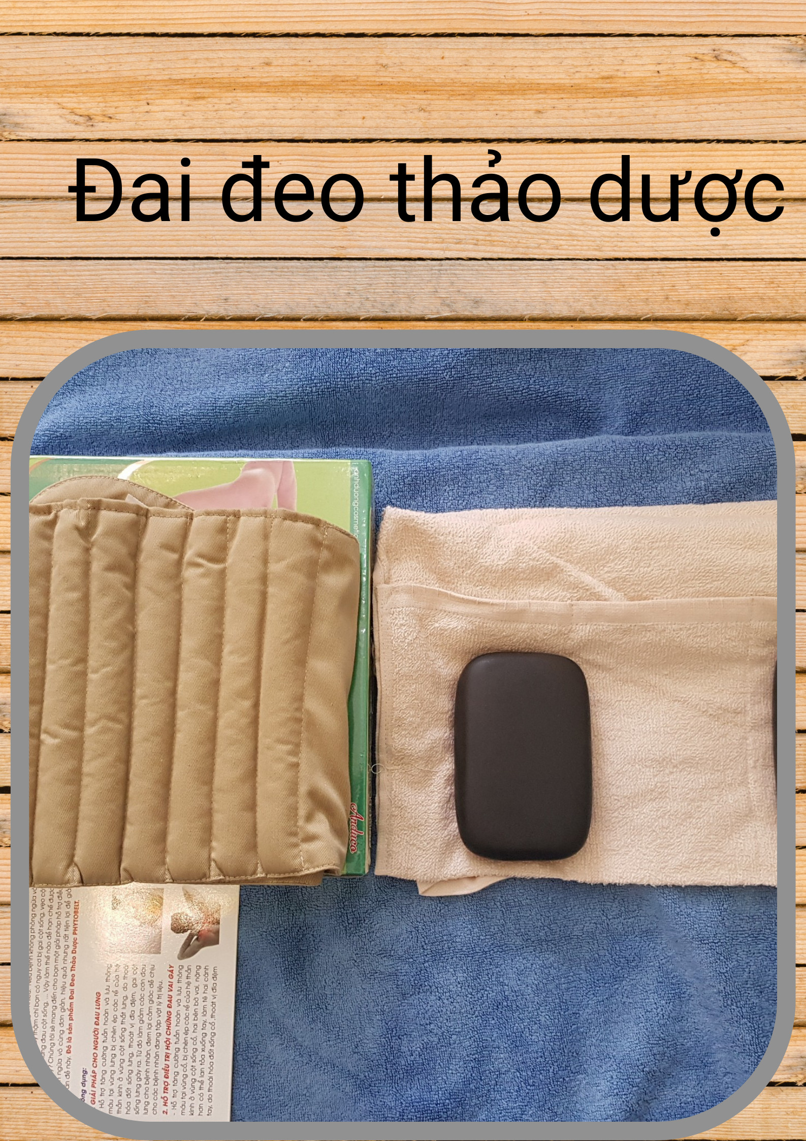 Đai đeo thảo dược cao cấp tặng cặp đá Bazan hỗ trợ hiệu quả đau lưng, thoát vị đĩa đệm cổ vai  gáy