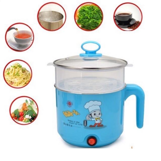 Nồi lẩu điện mini đa năng kèm xửng hấp nhựa đường kính 18cm