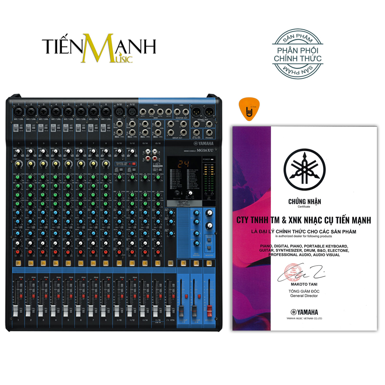 Soundcard kiêm Bàn Trộn Mixer Yamaha Interface MG16XU Compact Stereo Mixing Phòng Thu Studio Mix MG16 Hàng Chính Hãng - Kèm Móng Gẩy DreamMaker