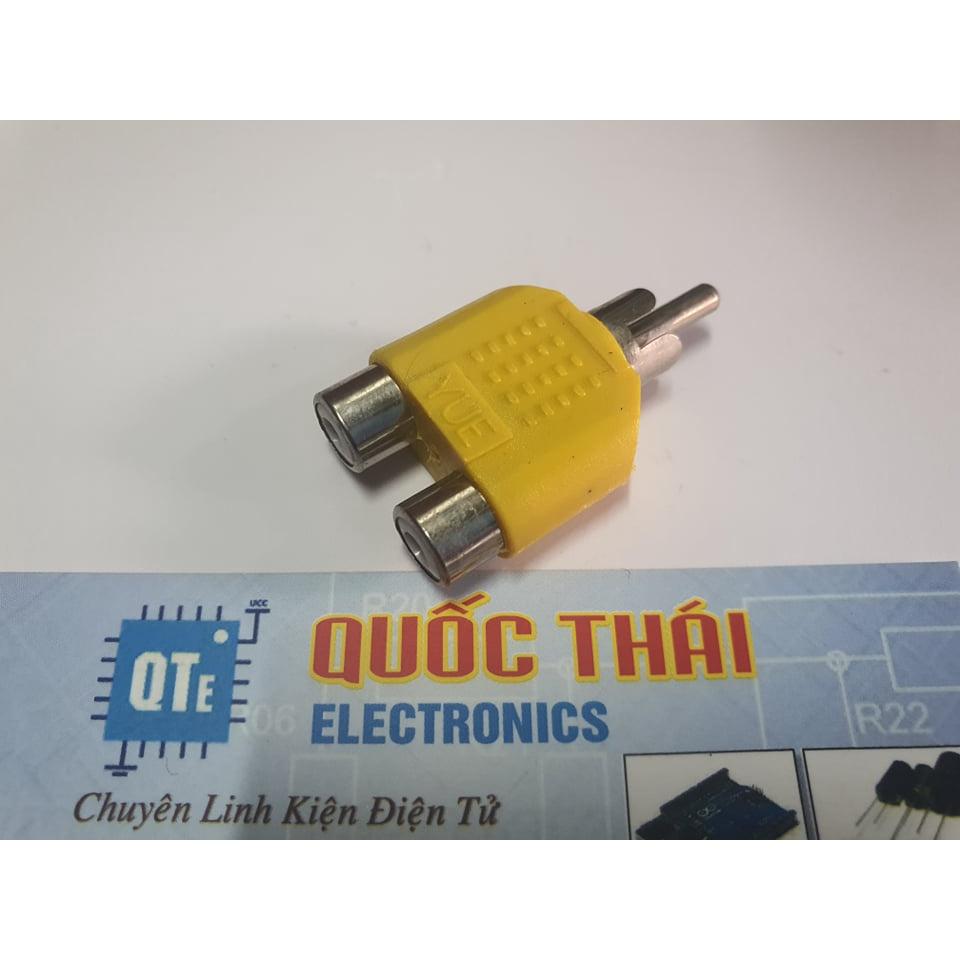 jack chia cổng AV đực thành 2 jack AV cái