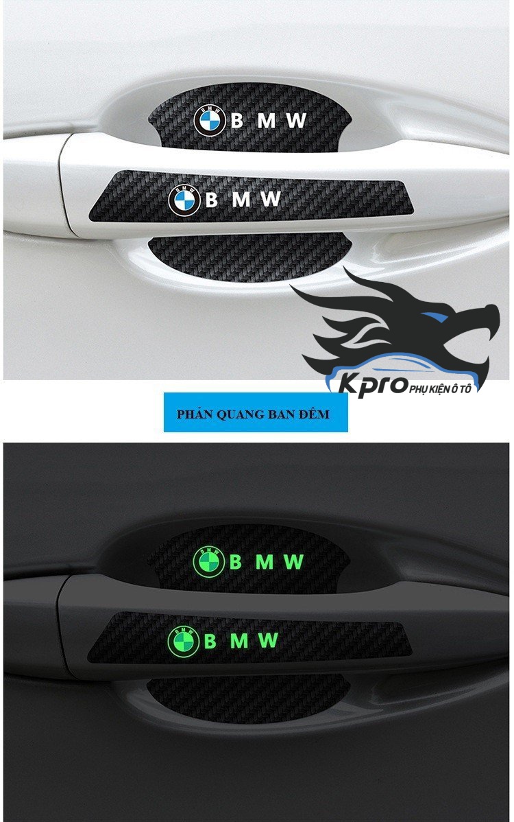 Chống trầy hõm tay + tay cầm cửa ô tô có dạ quang logo - Hàng Kpro chất lượng cao
