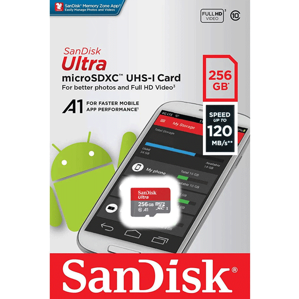 Thẻ nhớ MicroSDXC 256GB Sandisk Ultra C10 (SDSQUA4-256G-GN6MN)- Hàng chính hãng