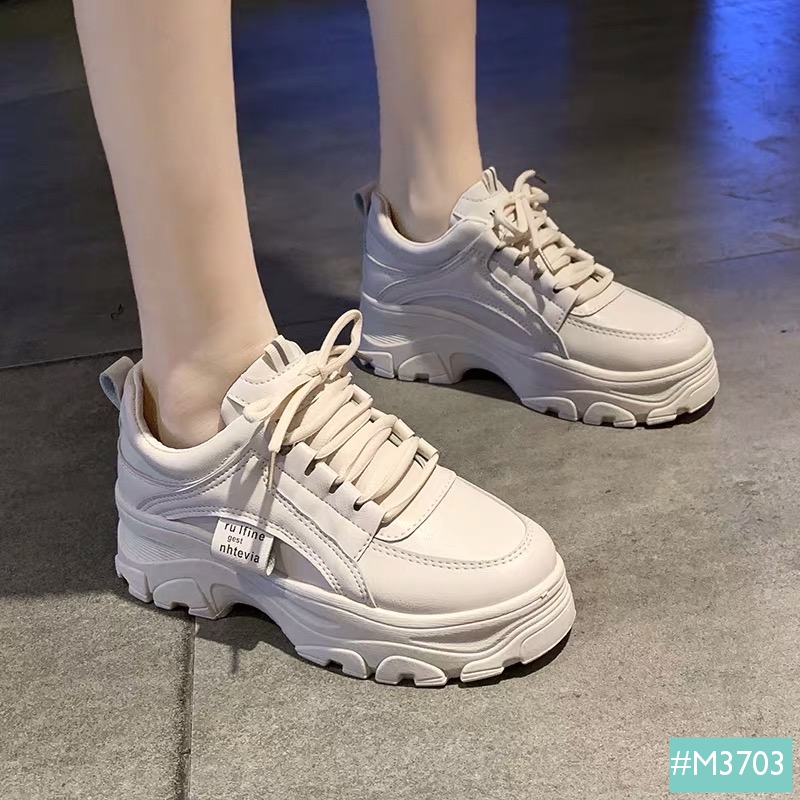 Giày Sneaker Độn Đế RULFINE MINSU M3703, Giày Thể Thao Nữ Độn Đế Hàn Quốc Phù Hợp Mang Giày Đi Chơi, Đi Học, Du Lịch