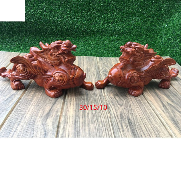 Cặp tỳ hưu gỗ hương ngang 30cm
