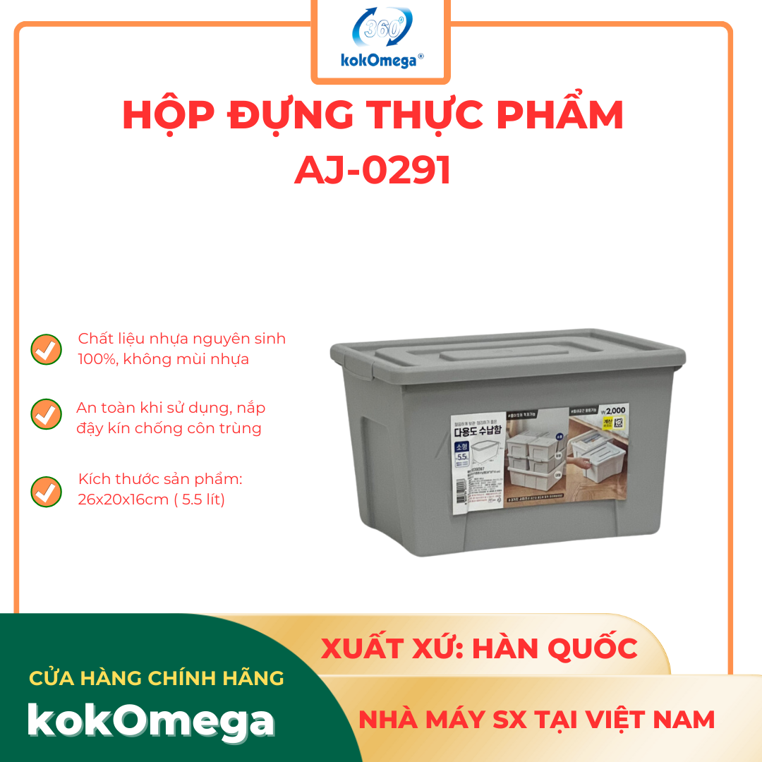 Giỏ Đựng Đồ,Hộp Đựng Hàn Quốc Lưu Trữ Thực Phẩm, Đồ Dùng Gia Đình kokOmega Tiện Lợi ,Có Nắp Đậy