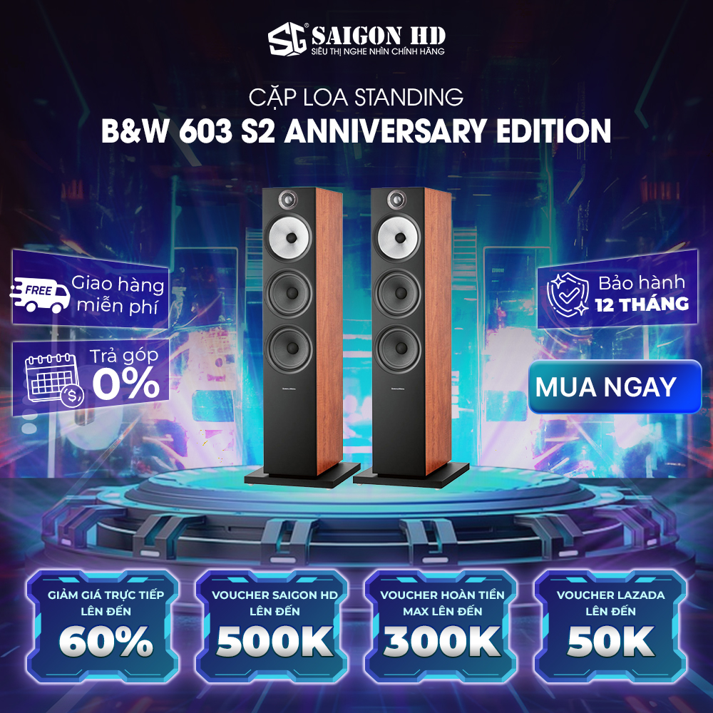 Cặp loa cột B&W 603 S2 Anniversary Edition - Hàng chính hãng, giá tốt
