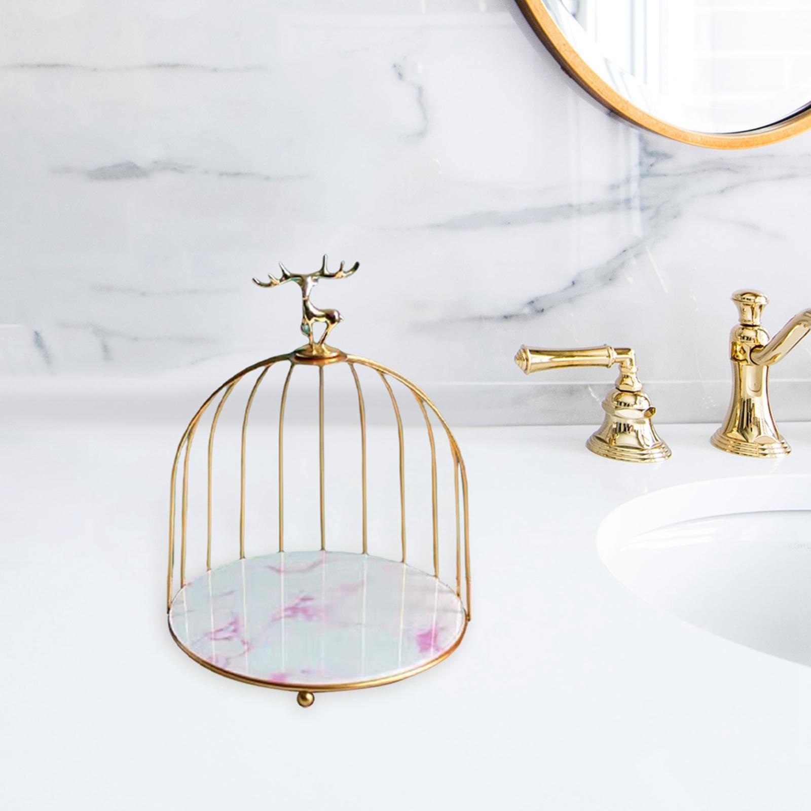 Nordic Style  Rack Cosmetic Organizer Iron Perfume Storage Box for Souvenir Finishing  Rack Bedroom Dresser Women Girls