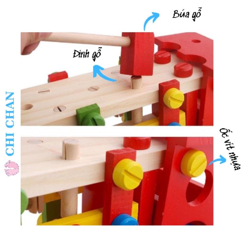 Đồ chơi lắp xe bằng ốc vít có búa, đinh gỗ, đồ chơi giáo dục phát triển tư duy cho các bé từ 3 tuổi - Chi chan 006