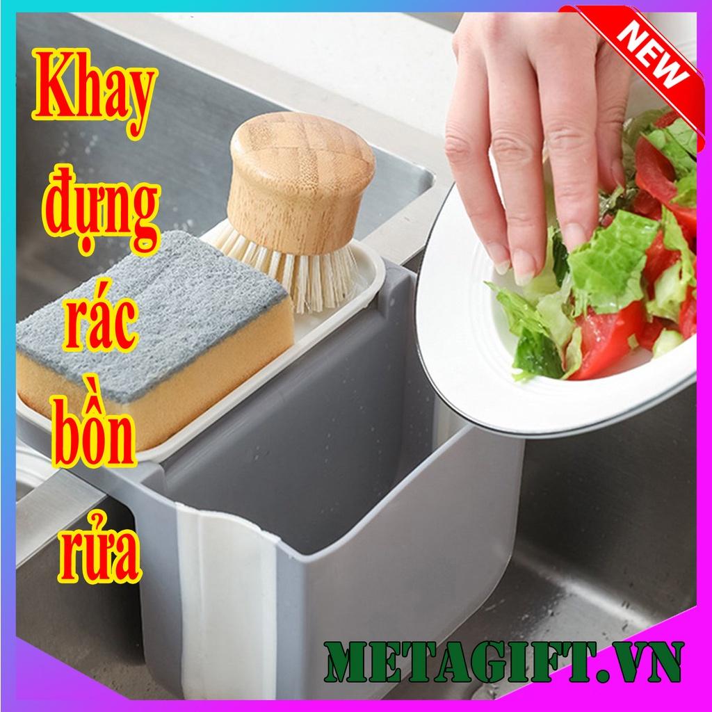Rổ lọc rác giỏ khay lọc đựng rác đồ ăn thức ăn thừa treo bồn rửa bát rửa chén bằng nhựa gấp gọn