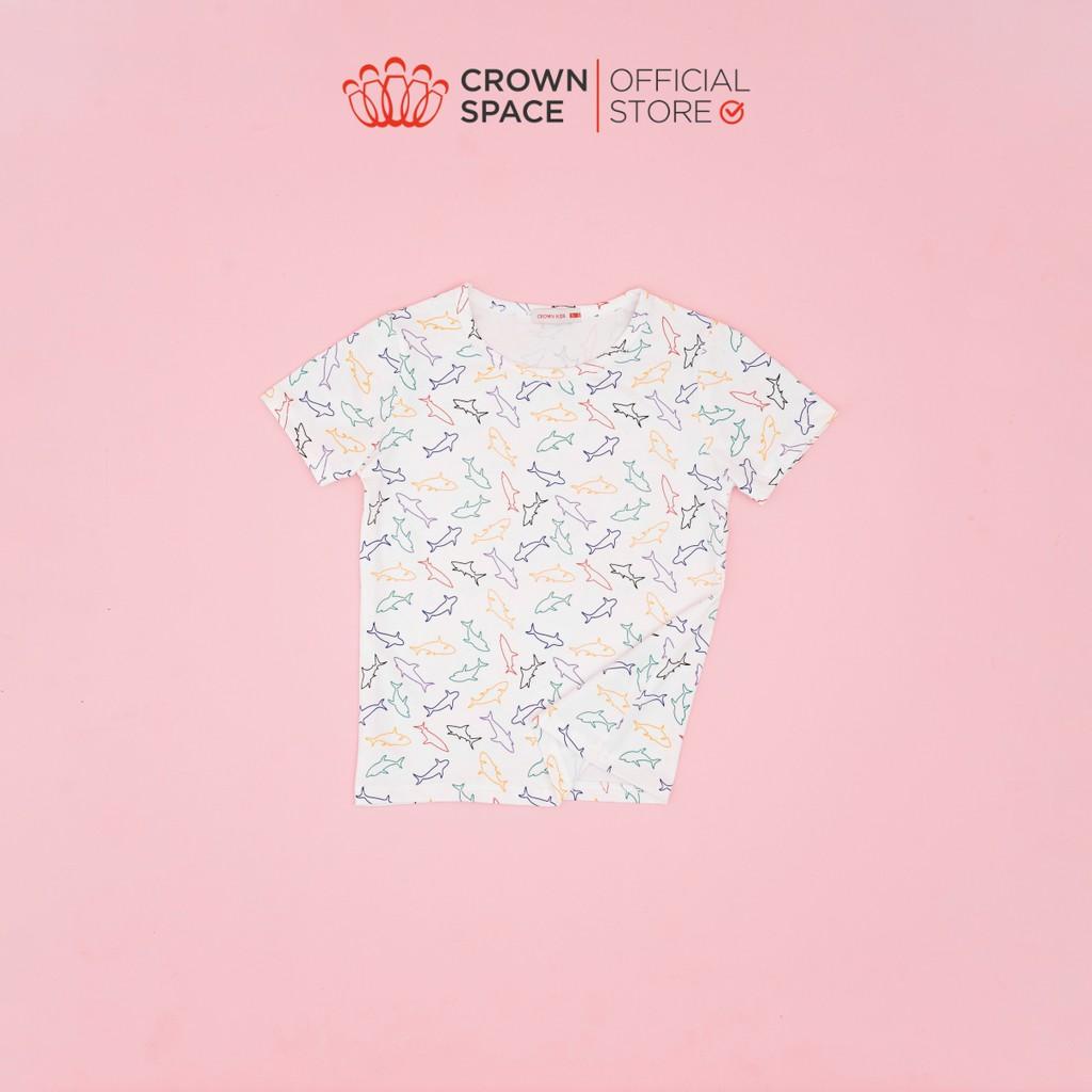 Áo Phông Bé Trai Màu Cam Crown Kids Fashion CKBS2110701.OR TShirt Vải Cotton Thoáng Mát Từ Size 3-7