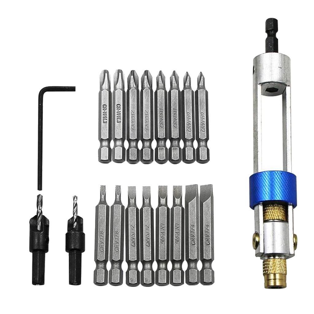 20pcs Multi Screwdriver Set Drill Driver Countersink Bits & Wrench