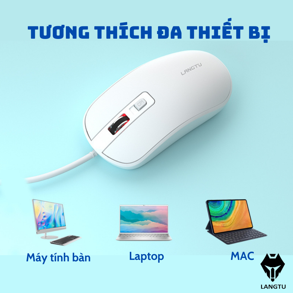 Chuột Máy Tính Có Dây Langtu Văn Phòng T4 Có Thể Chơi Game Hàng Chính Hãng