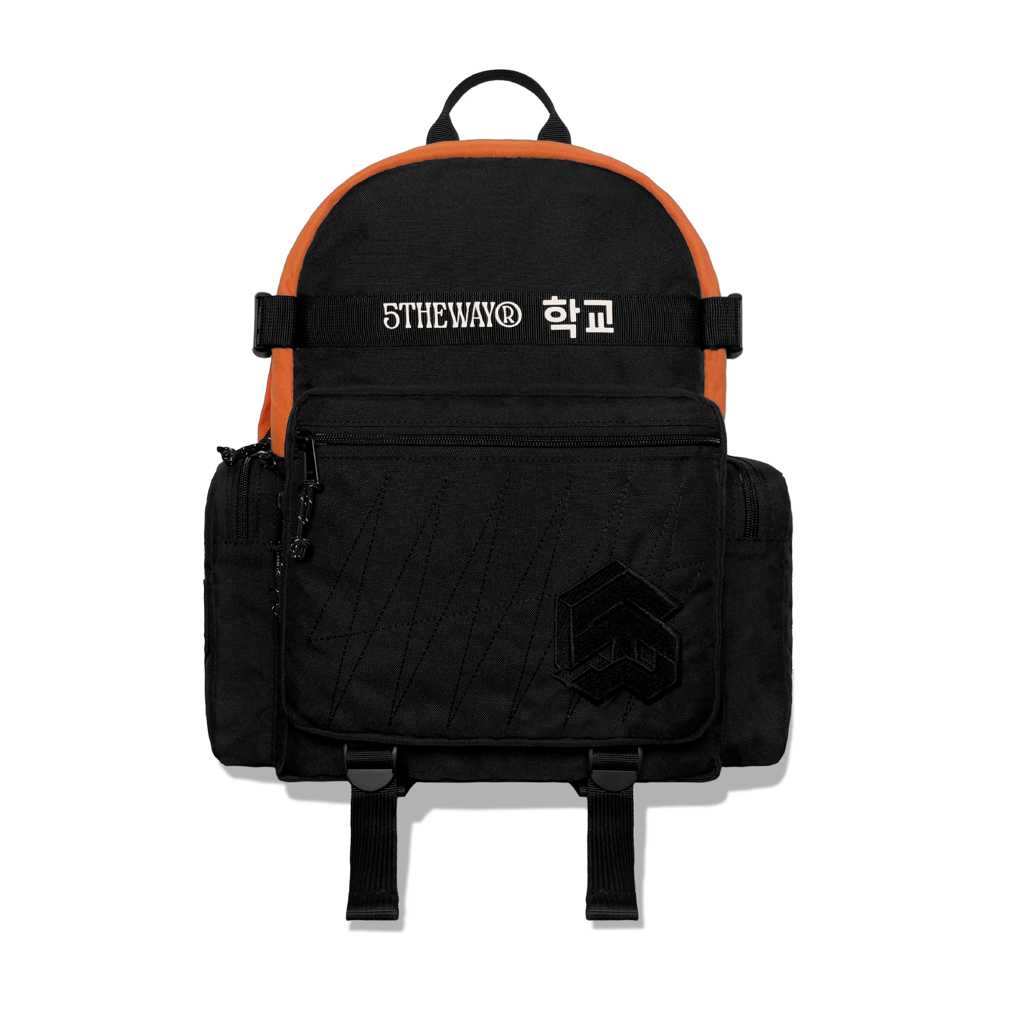 5THEWAY 학교 'SIGNATURE' EDITION ROCKET BACKPACK - BLACK/ORANGGE