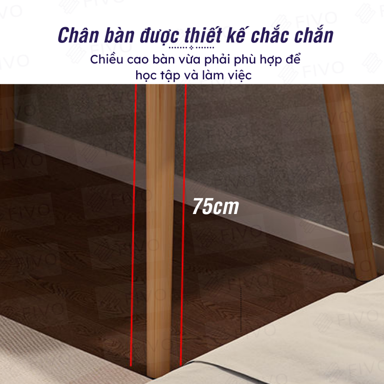 Bàn Làm Việc Gỗ FIVO FD01 (120 x 60 x 75cm) Lắp Ráp Dễ Dàng, Tiện Dụng - Hàng Chính Hãng