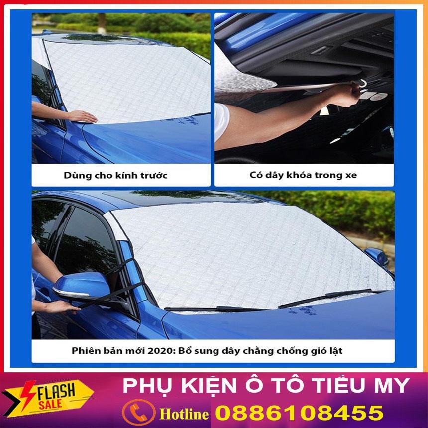 Bạt phủ kính lái ô tô 4 lớp PHỦ TRÁNG NHÔM cao cấp chống nắng, chống gió