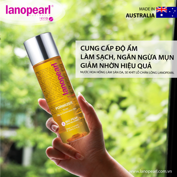 Nước hoa hồng giúp săn da se khít lỗ chân lông Lanopearl Porimizer Toner For Oily/Combination Skin (200ml)