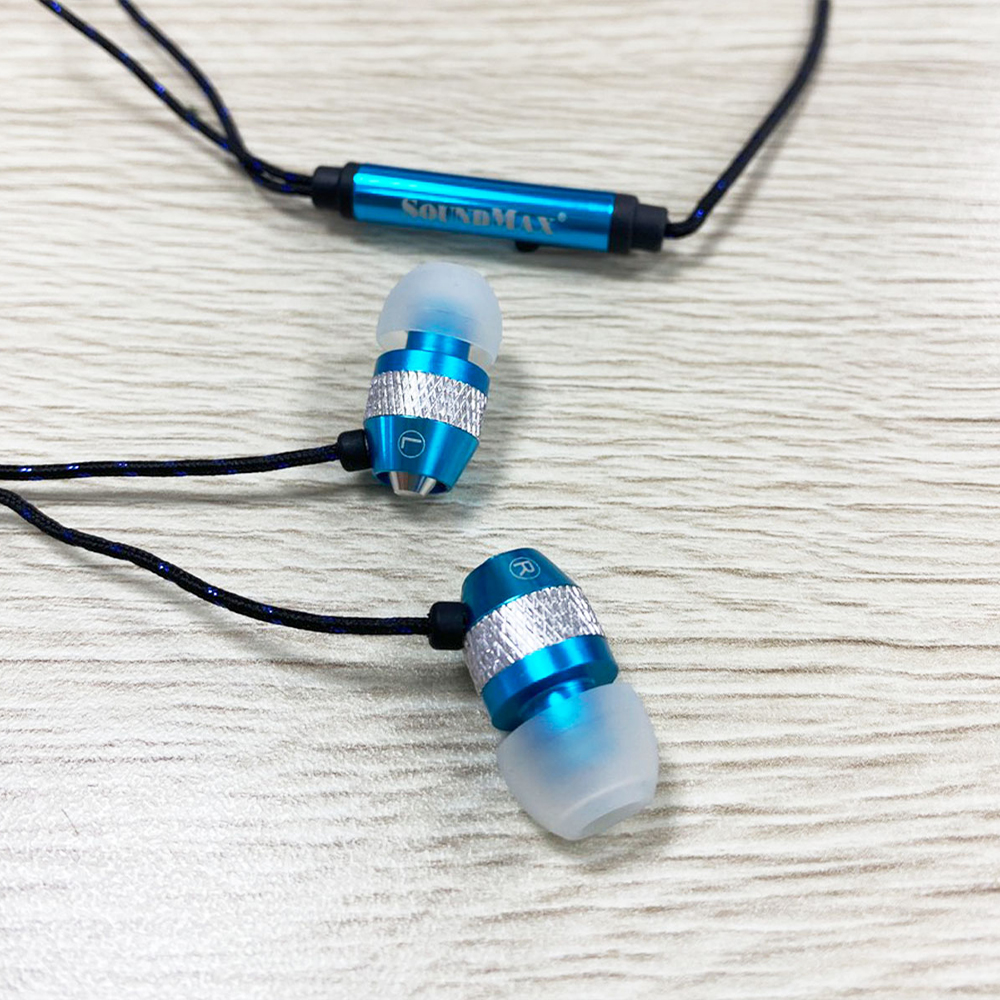 SoundMax Tai Nghe Nhét Tai AH-306s | Inear Headphone SoundMax AH306S | Tăng Cường Bass, Thiết Kế In-Ear, 2 Củ Tai Nhỏ, Đệm Mút Silicon, Jack Cắm 3.5mm, Dây Cáp Bọc Dù Chắc Chắn, Bảo Hành 12 Tháng - Hàng Chính Hãng