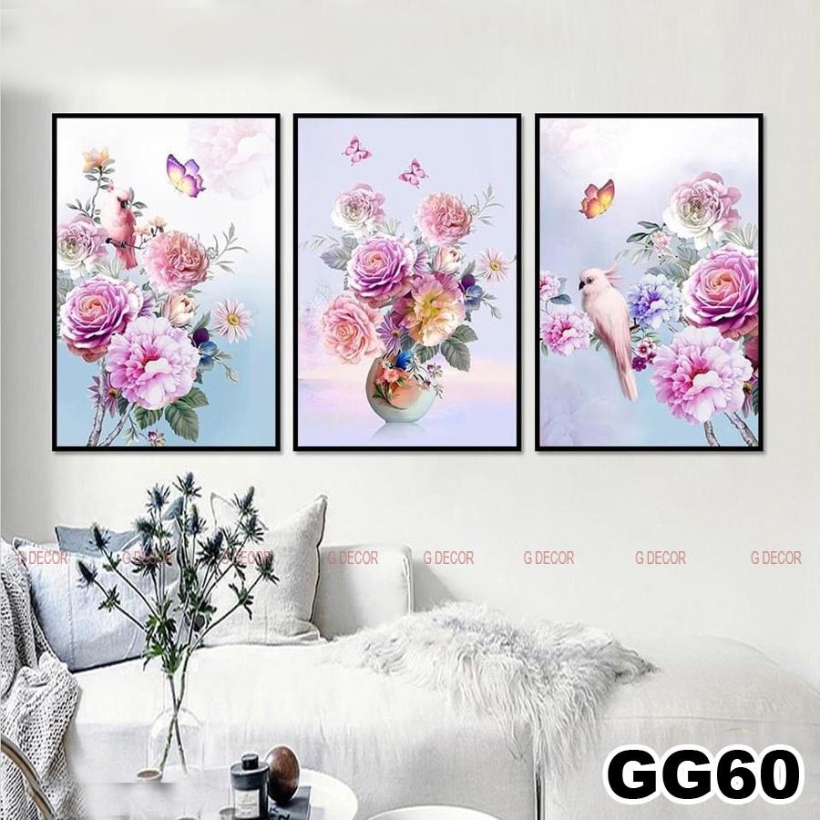 Tranh treo tường canvas lọ hoa trang trí phòng khách, phòng ngủ, phòng ăn, spa, tranh decor nhà cửa phong cách hiện đại