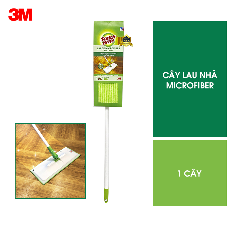 Cây lau nhà Microfiber cỡ lớn Scotch-Brite 3M đa năng, thấm hút nước tốt, lấy sạch vết bẩn hiệu quả