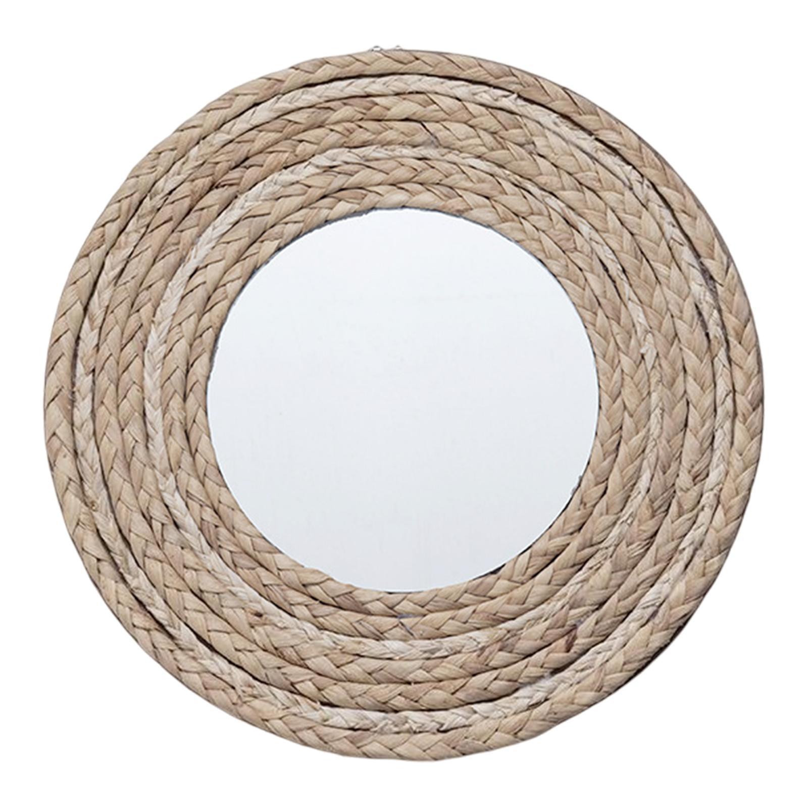 Hanging Wall Mirror,Art Ornament Beads Round Decorative Mirror,Art Ornament for Apartment Home Bedroom Living Room