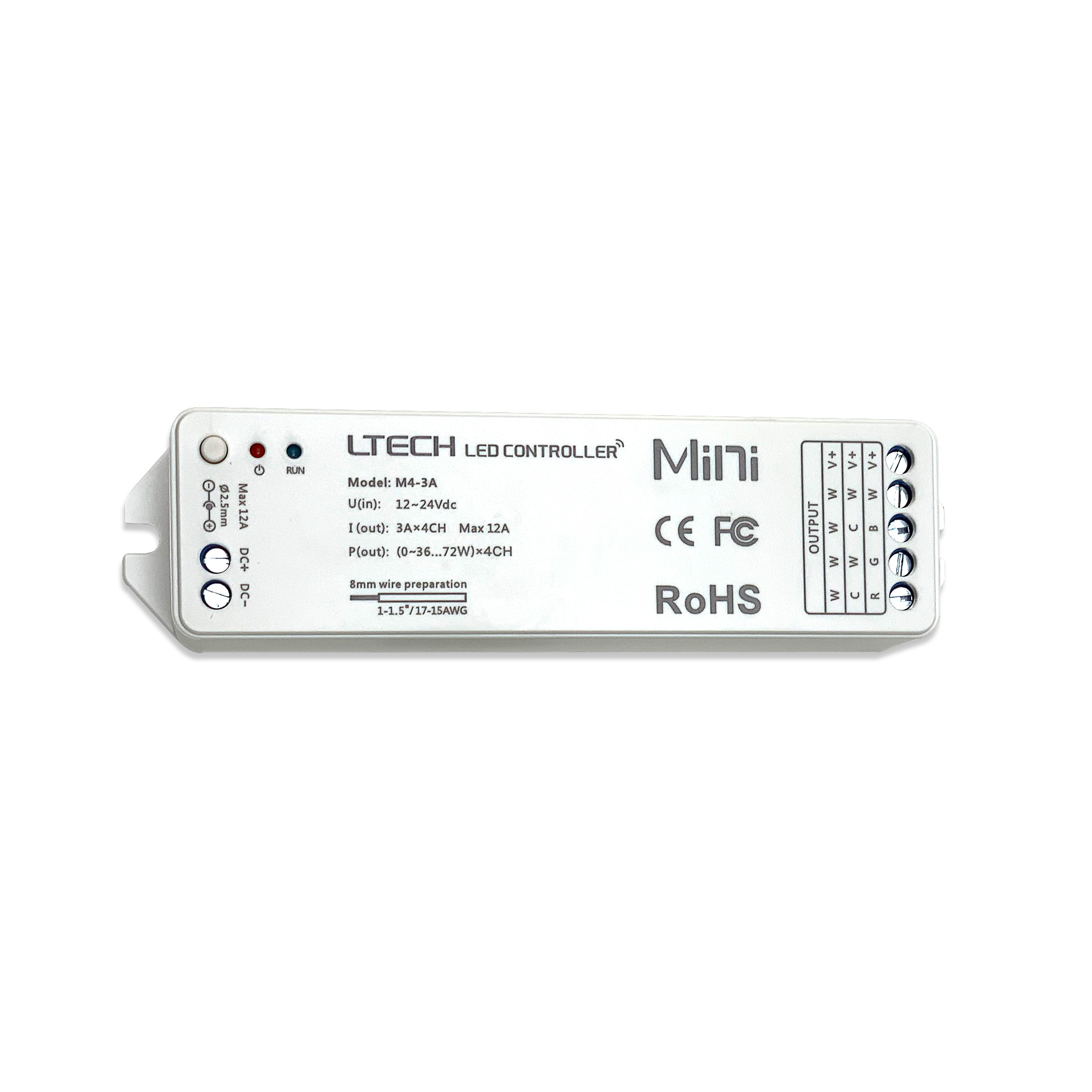 Bộ Điều Khiển Đèn Led Ltech M8+M4-3A Điều Chỉnh Màu Sắc Ánh Sáng, LED Dimmer Controller - Hàng Nhập Khẩu