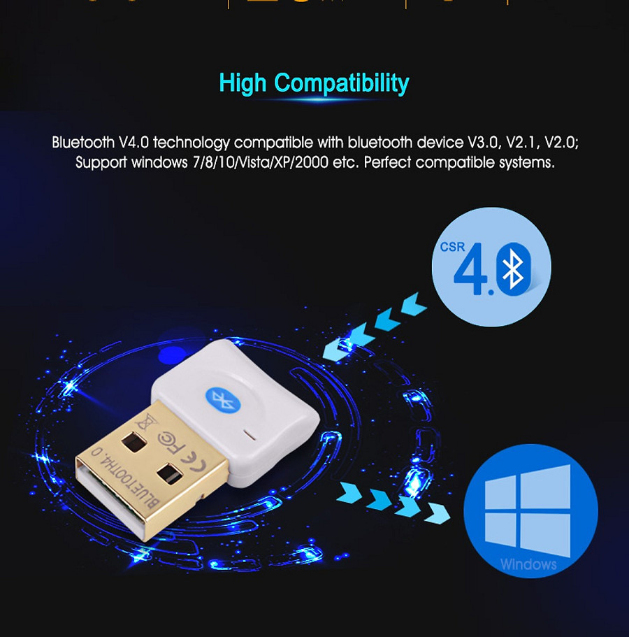 USB bluetooth cho PC - USB Bluetooth Máy Tính 4.0 CSR BT-06A - Trắng