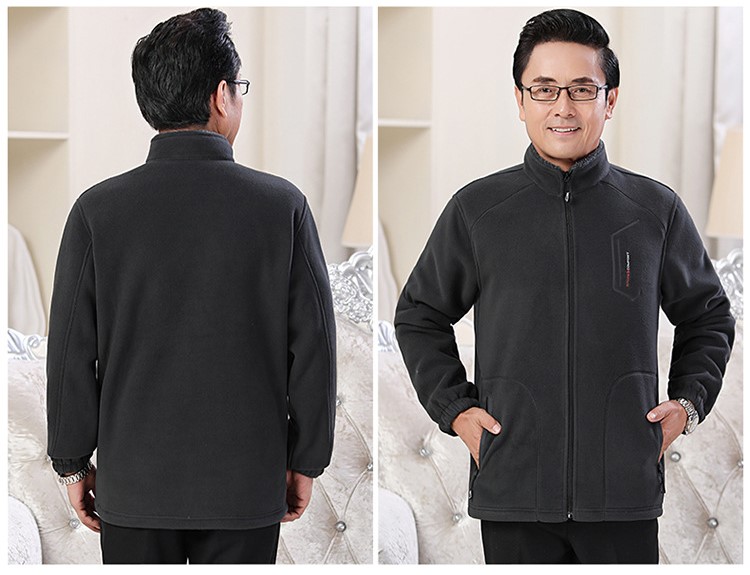 Áo Khoác Lông Cừu Mùa Đông Cổ Đứng Cho Cha AK03 - Hàng Quảng Châu Cao Cấp