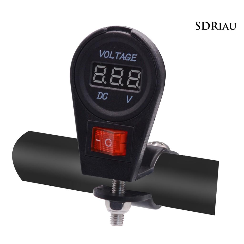 Vôn Kế Kỹ Thuật Số Có Công Tắc Chuyên Dụng Cho Xe Mô Tô Qcd 12v - 24v