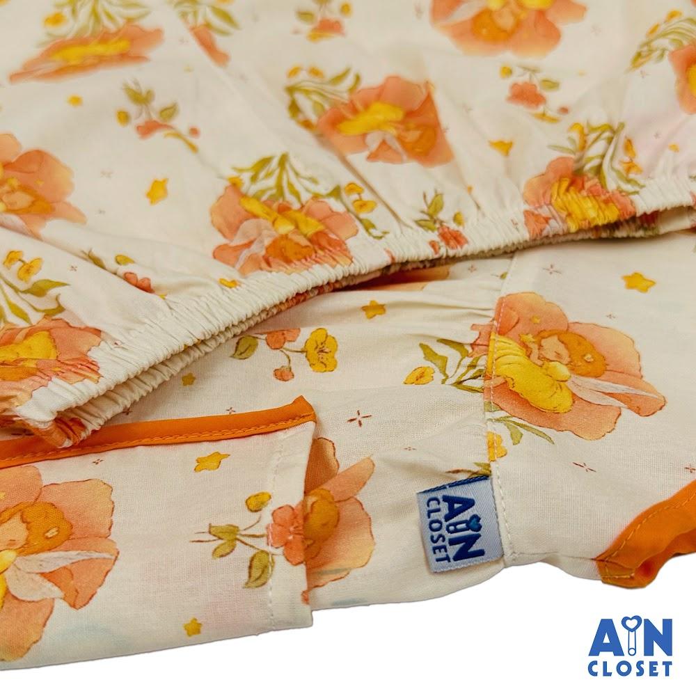 Bộ quần áo Ngắn bé gái họa tiết Cô Tiên Hoa Cam cotton - AICDBGC6TW8U - AIN Closet