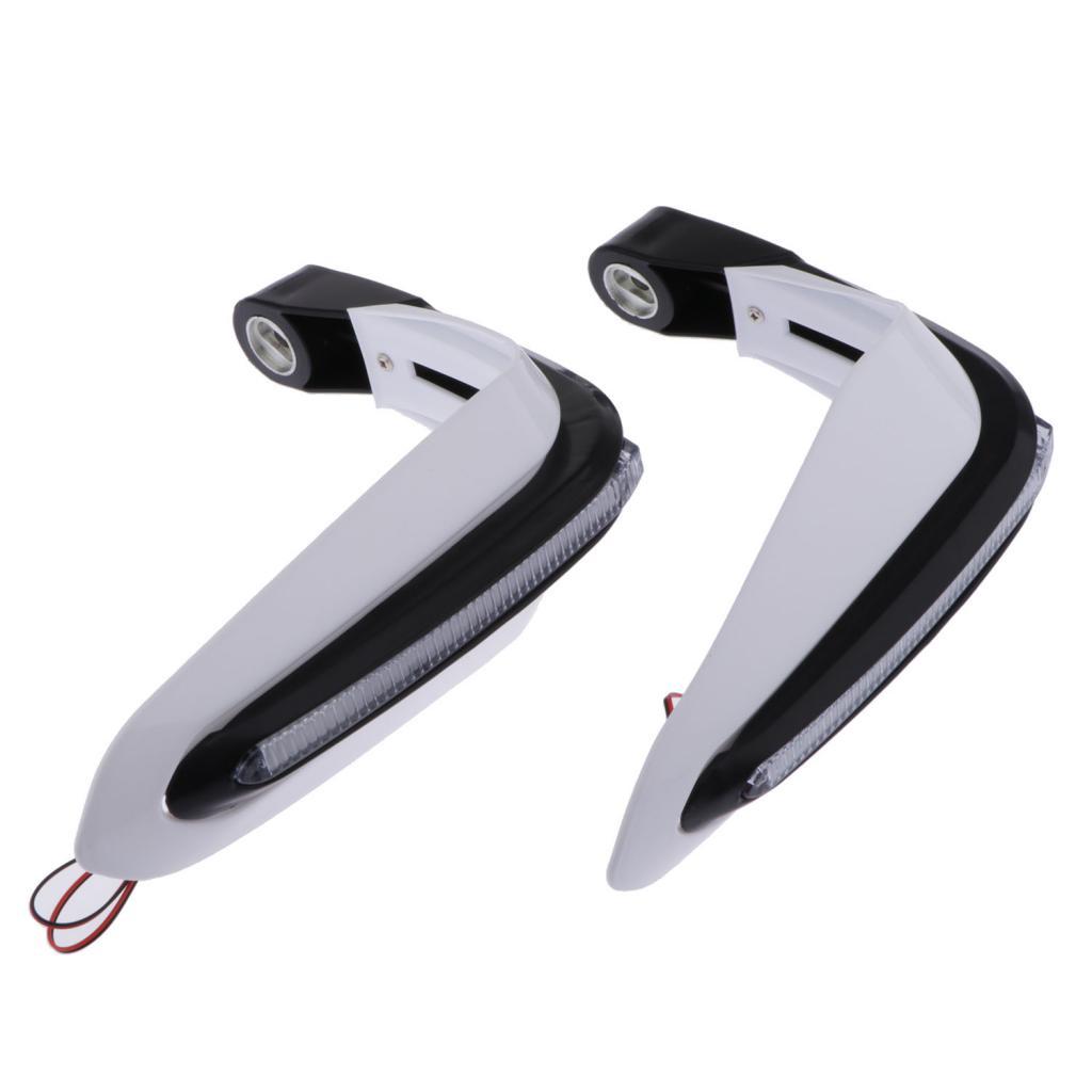 1 Pair Universal Motorcycle Hand Guards with LED Lights - Handlebar Handguard Handle Protector for ATV Dirt Bike Motorbike Scooter