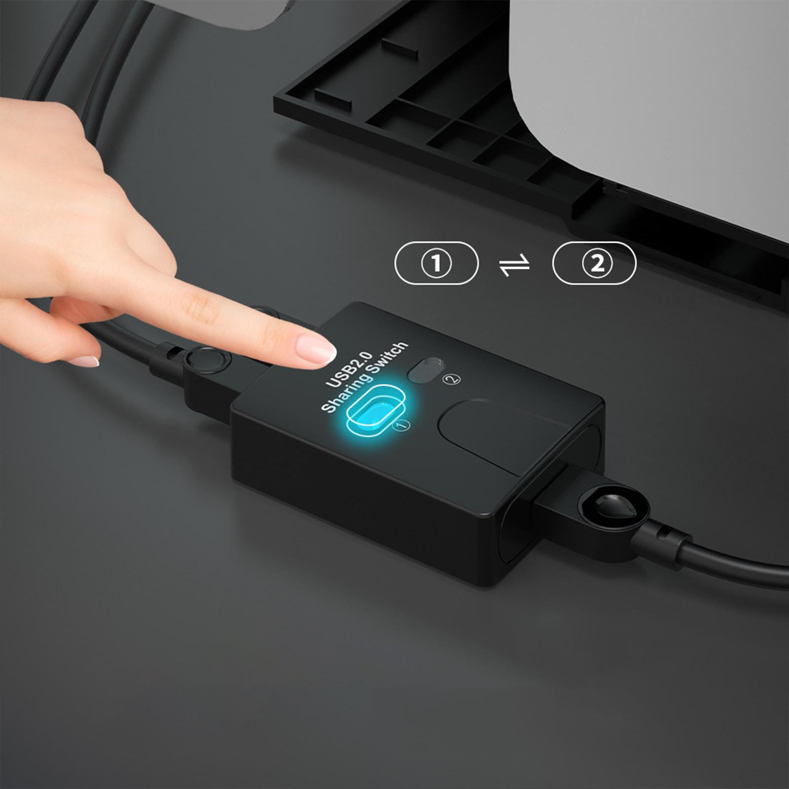 Printer Sharing Switch 2 in 1 Plug and Play Adapter for PC Computer