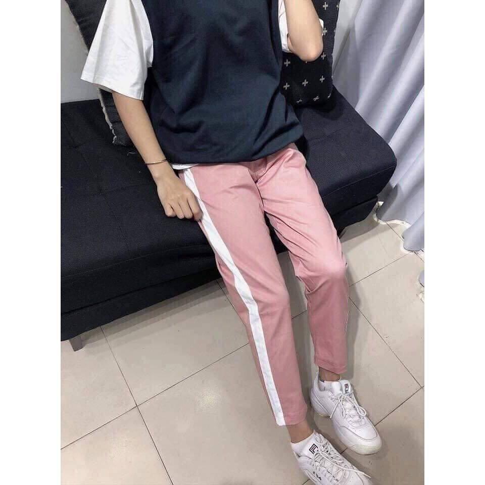 Quần baggy kaki nam nữ sọc kẻ cực chất