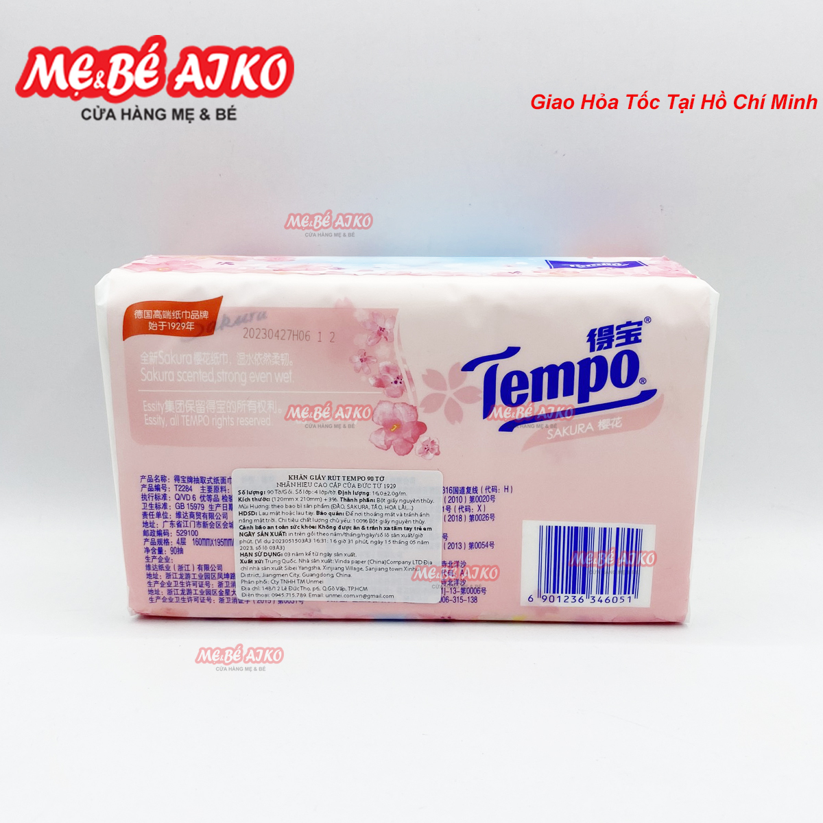 (Hương Hoa Sakura) Khăn Giấy Rút Cao cấp Tempo - 4 Lớp Bền Dai, An Toàn Cho Da (Lốc 4 Gói)