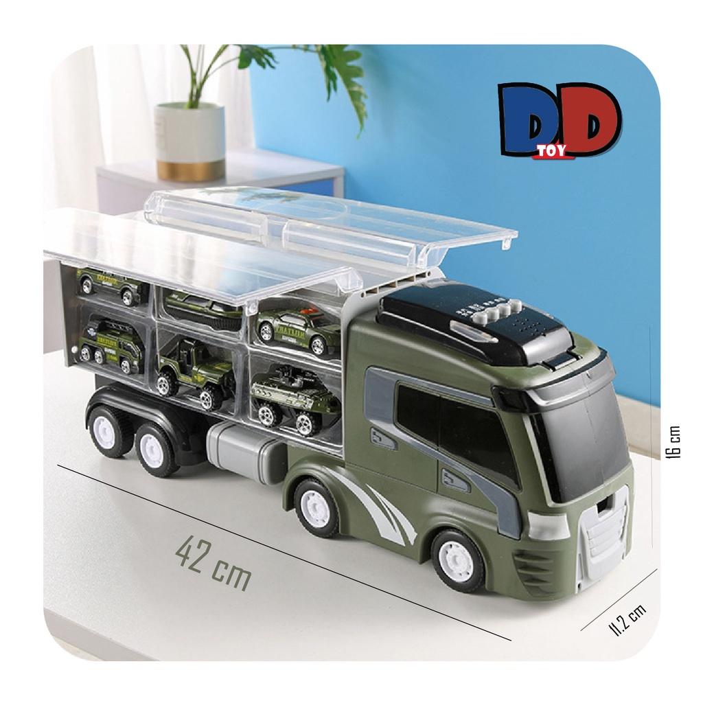 Đồ chơi xe oto cảnh sát cứu hỏa lính đặc công cho bé kèm theo 6 xe nhỏ có nhạc hàng có sẵn