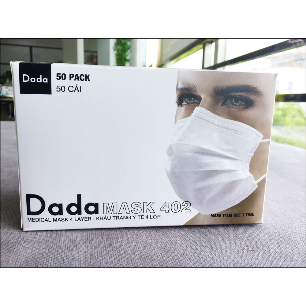 Khẩu Trang Y Tế Dada Mask 4 Lớp - Hộp 50 cái - Giao Màu Ngẫu Nhiên