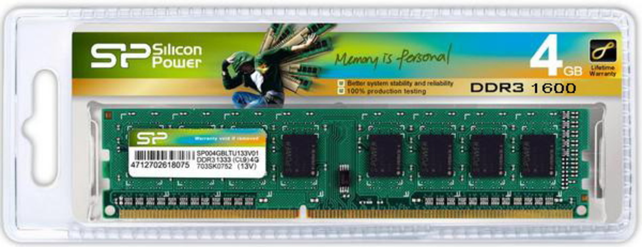 Ram PC Silicon Power DDR3 4Gb Bus 1600MHz - Hàng Chính Hãng