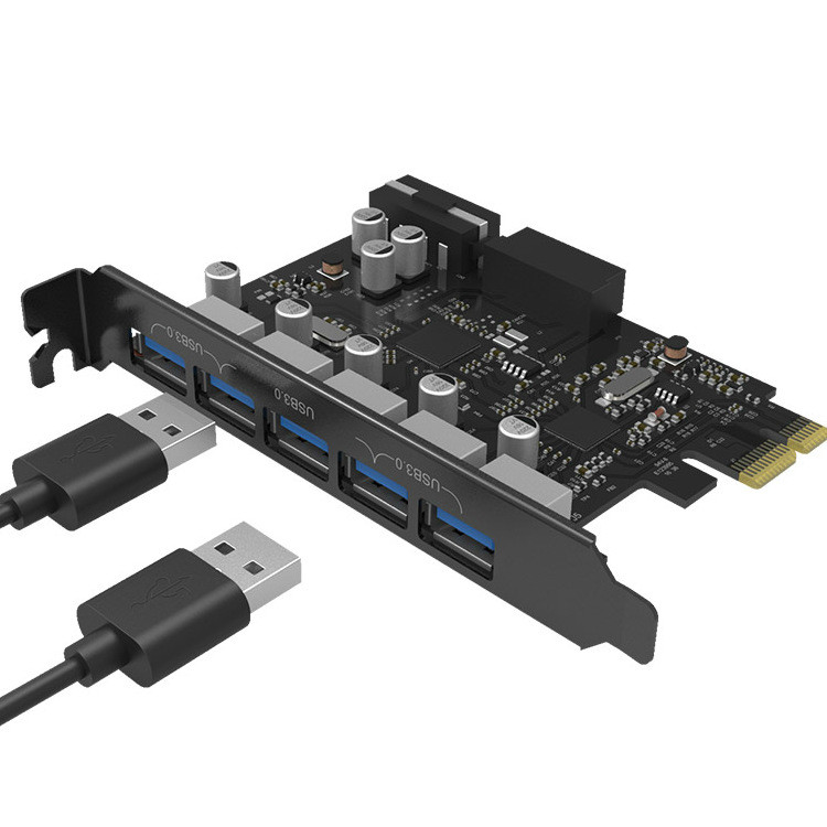 Card chuyển đổi PCI-Express 7 Port USB 3.0 cho máy tính bàn ORICO PVU3-502I (Đen)- Hàng nhập khẩu