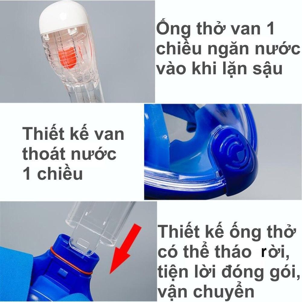 Mặt nạ lặn biển full face góc nhìn 180 độ, lặn ngắm san hô, bơi trên mặt nước